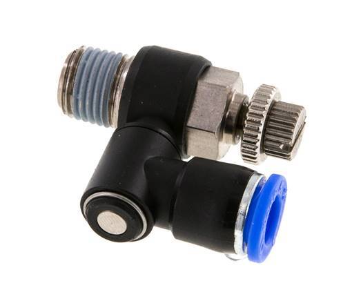 Flow Control Silencer Meter-Out Rotatable 8 mm - R1/4'' Brass/PA 66
