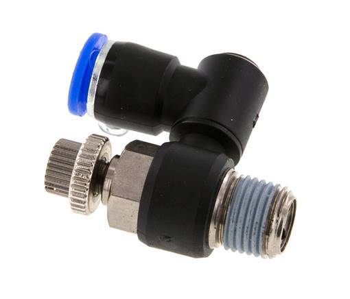 Durchflussregelung Schalldämpfer Meter-Out drehbar 8 mm - R1/4'' Messing/PA 66