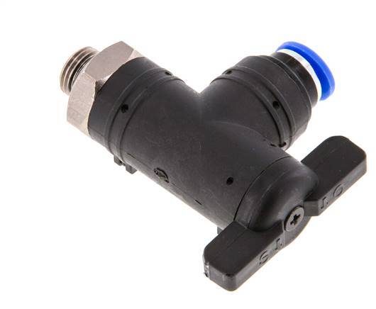 2-Wege-Winkel-Kugelhahn 6 mm - G1/8'' Kunststoff/Messing