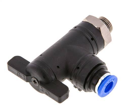 2-Wege-Winkel-Kugelhahn 6 mm - G1/8'' Kunststoff/Messing