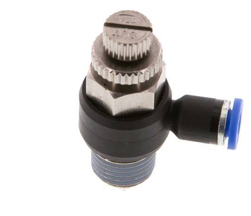 Durchflussregelungs-Schalldämpfer Abflusswinkel 4 mm - R1/4'' Messing/PA 66