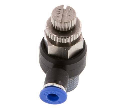 Durchflussregelungs-Schalldämpfer Abflusswinkel 4 mm - R1/4'' Messing/PA 66