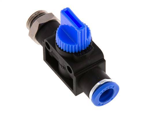 3/2-Wege-Absperr-Handventil 8 mm - G1/4'' Kunststoff/Messing Gewindeseitige Entlüftung