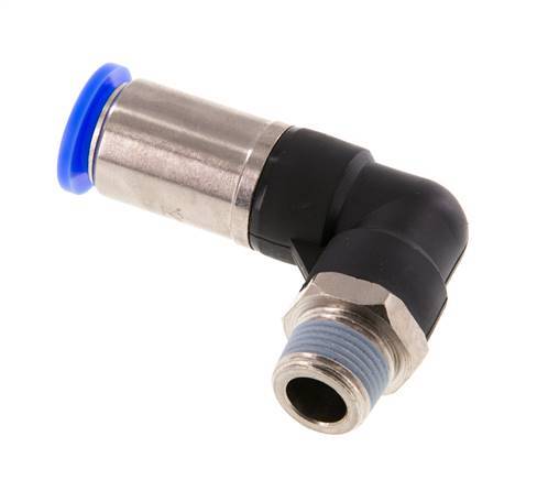 Steckverschraubung 12mm & R3/8'' männlich Selbstsicherndes Winkelstück Messing/PBT 0-10bar (0-145psi)