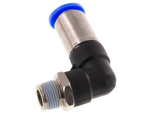 Steckverschraubung 12mm & R3/8'' männlich Selbstsicherndes Winkelstück Messing/PBT 0-10bar (0-145psi)