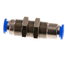 Steckverschraubung 8mm selbstsichernd Messing/PBT Bulkhead 0-10bar (0-145psi)