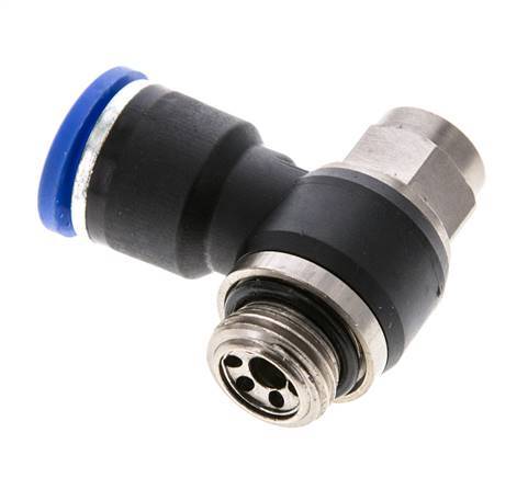 Durchflussregelungs-Schalldämpfer Auslasskrümmer 10 mm - G1/4'' Messing/PA 66 Schlitzschraube