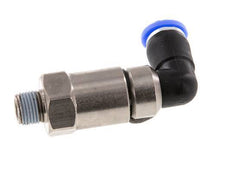6mm & R1/8'' Winkel Schnell-Drehgelenk Einsteck-Außengewinde Vernickeltes Messing/PBT NBR Drehbar