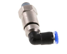 6mm & R1/8'' Winkel Schnell-Drehgelenk Einsteck-Außengewinde Vernickeltes Messing/PBT NBR Drehbar