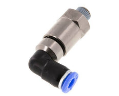 6mm & R1/8'' Winkel Schnell-Drehgelenk Einsteck-Außengewinde Vernickeltes Messing/PBT NBR Drehbar