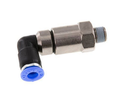 6mm & R1/8'' Winkel Schnell-Drehgelenk Einsteck-Außengewinde Vernickeltes Messing/PBT NBR Drehbar
