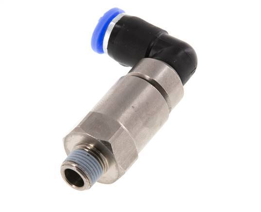 6mm & R1/8'' Winkel Schnell-Drehgelenk Einsteck-Außengewinde Vernickeltes Messing/PBT NBR Drehbar