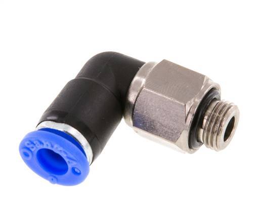 6mm & G1/8'' Ellbogen-Drehgelenk Einsteck-Außengewinde Vernickeltes Messing/PBT NBR Drehbar