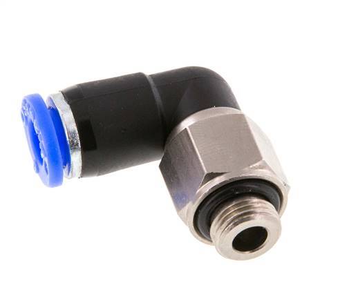 6mm & G1/8'' Ellbogen-Drehgelenk Einsteck-Außengewinde Vernickeltes Messing/PBT NBR Drehbar