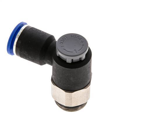 Durchflussregelventil Abgangswinkel 12 mm - G1/2'' Messing/PA 66 Sicherungsmutter