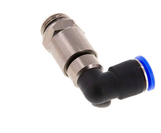 12mm & G1/2'' Ellbogen Schnelldrehgelenk Einsteck-Außengewinde Vernickeltes Messing/PBT NBR Drehbar