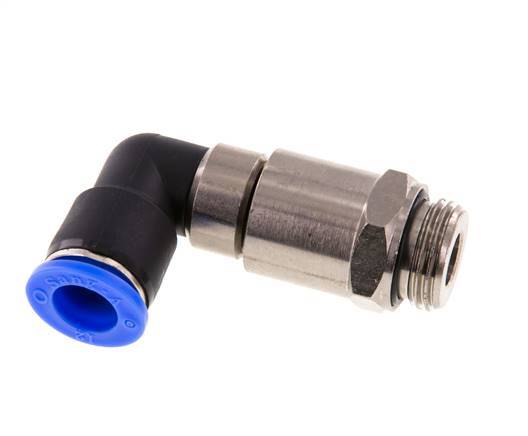 12mm & G1/2'' Ellbogen Schnelldrehgelenk Einsteck-Außengewinde Vernickeltes Messing/PBT NBR Drehbar