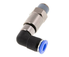 8mm & R1/4'' Ellbogen Schnelldrehgelenk Einsteck-Außengewinde Vernickeltes Messing/PBT NBR Drehbar