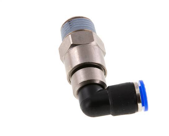 10mm & R1/2'' Ellbogen Schnelldrehgelenk Einsteck-Außengewinde Vernickeltes Messing/PBT NBR Drehbar