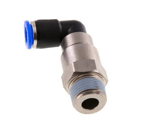 10mm & R1/2'' Ellbogen Schnelldrehgelenk Einsteck-Außengewinde Vernickeltes Messing/PBT NBR Drehbar
