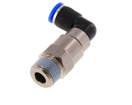 10mm & R1/2'' Ellbogen Schnelldrehgelenk Einsteck-Außengewinde Vernickeltes Messing/PBT NBR Drehbar