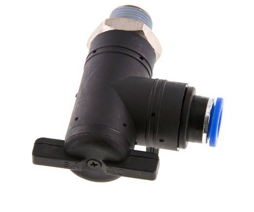 2-Way Elbow Ball Valve 10 mm - R3/8'' Plastic/Brass