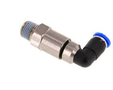 6mm & R1/4'' Ellbogen Schnelldrehgelenk Einsteck-Außengewinde Vernickeltes Messing/PBT NBR Drehbar