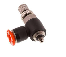 Durchflussregelung Schalldämpfer Meter-In-Winkelstück 4 mm - M3 Messing/PBT