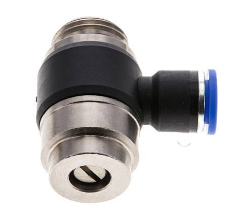 Durchflussregelungs-Schalldämpfer Auslasskrümmer 10 mm - G1/2'' Messing/PA 66 Schlitzschraube