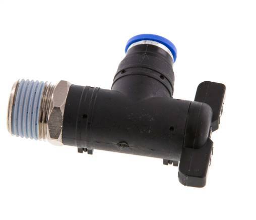 2-Way Elbow Ball Valve 8 mm - R3/8'' Plastic/Brass