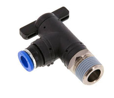 2-Wege-Kugelhahn mit Winkel 8 mm - R3/8'' Kunststoff/Messing
