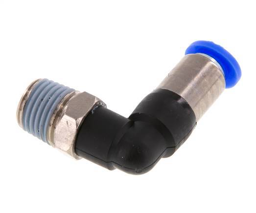 Steckverschraubung 6mm & R1/4'' männlich Selbstsichernder Winkel Messing/PBT 0-10bar (0-145psi) [2 Stück]
