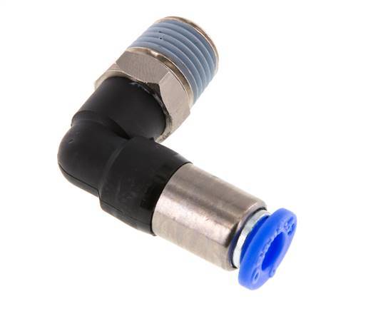 Steckverschraubung 6mm & R1/4'' männlich Selbstsichernder Winkel Messing/PBT 0-10bar (0-145psi) [2 Stück]