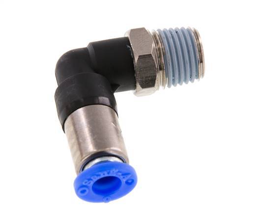 Steckverschraubung 6mm & R1/4'' männlich Selbstsichernder Winkel Messing/PBT 0-10bar (0-145psi) [2 Stück]