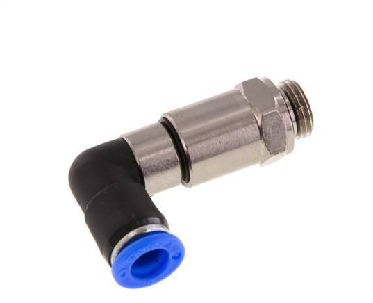 8mm & G1/4'' Winkel Schnell-Drehgelenk Einsteck-Außengewinde Vernickeltes Messing/PBT NBR Drehbar