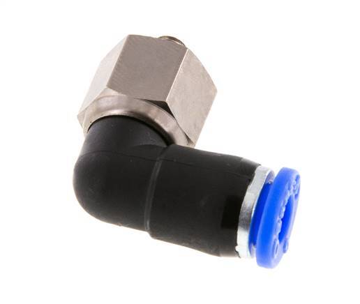 6mm & M5 Elbow Swivel Joint Push-In-Male Threads Nickel-Plated Brass/PBT NBR Rotatable