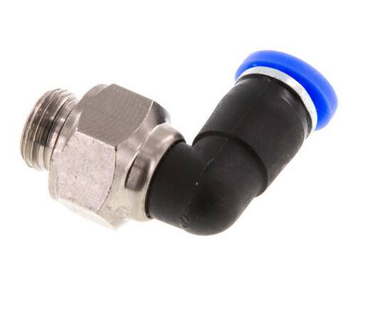 4mm & G1/8'' Elbow Swivel Joint Push-In-Male Threads Nickel-Plated Brass/PBT NBR Rotatable
