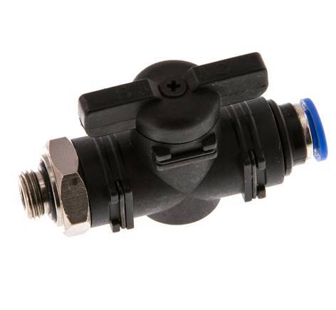 2-Way Straight Ball Valve 6 mm - G1/8'' Plastic/Brass