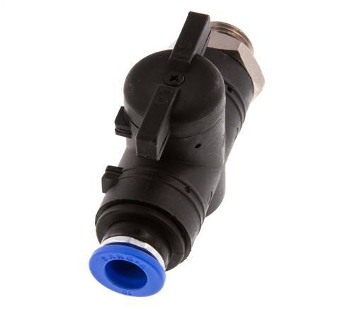2-Way Straight Ball Valve 10 mm - G3/8'' Plastic/Brass