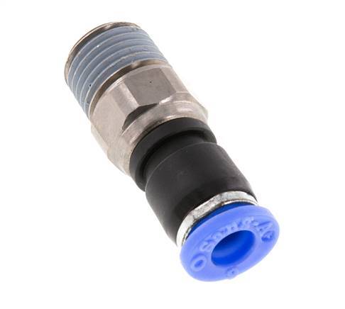 6mm & R1/4'' Drehgelenk Einsteck-Außengewinde Vernickeltes Messing/PBT NBR Drehbar