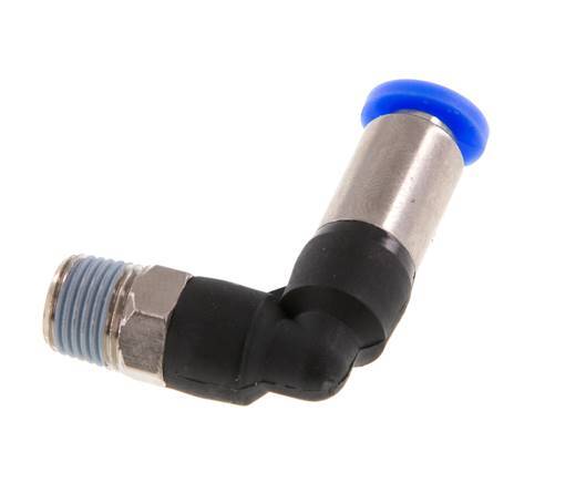 Steckverschraubung 4mm & R1/8'' männlich Selbstsichernder Winkel Messing/PBT 0-10bar (0-145psi) [2 Stück]
