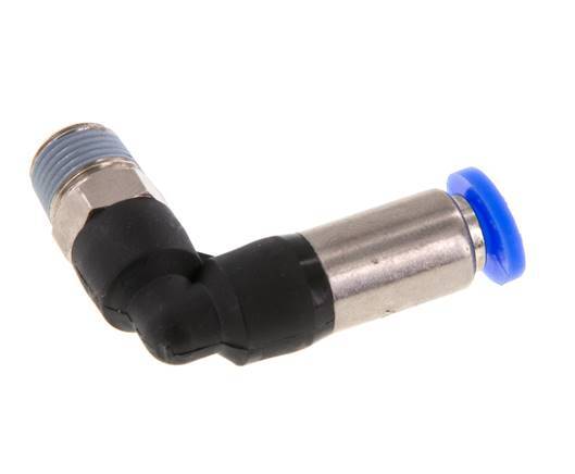 Steckverschraubung 4mm & R1/8'' männlich Selbstsichernder Winkel Messing/PBT 0-10bar (0-145psi) [2 Stück]