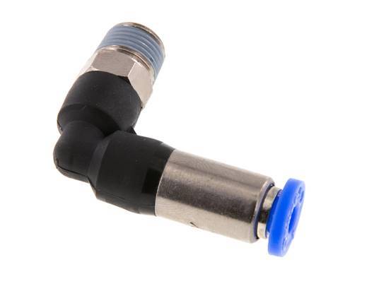 Steckverschraubung 4mm & R1/8'' männlich Selbstsichernder Winkel Messing/PBT 0-10bar (0-145psi) [2 Stück]