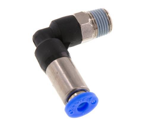 Steckverschraubung 4mm & R1/8'' männlich Selbstsichernder Winkel Messing/PBT 0-10bar (0-145psi) [2 Stück]