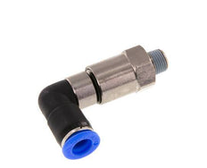 8mm & R1/8'' Ellbogen Schnelldrehgelenk Einsteck-Außengewinde Vernickeltes Messing/PBT NBR Drehbar