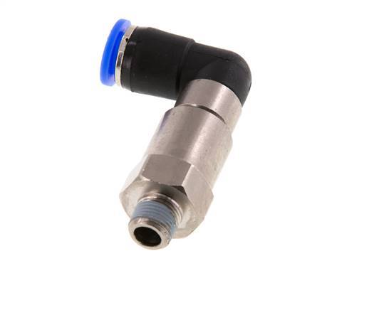 8mm & R1/8'' Ellbogen Schnelldrehgelenk Einsteck-Außengewinde Vernickeltes Messing/PBT NBR Drehbar