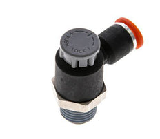 Durchflussregelventil Meter-In-Winkelstück 6 mm - R1/4'' Messing/PA 66 Sicherungsmutter