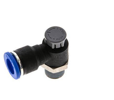 Durchflussregelventil Abgangswinkel 10 mm - R1/4'' Messing/PA 66 Sicherungsmutter