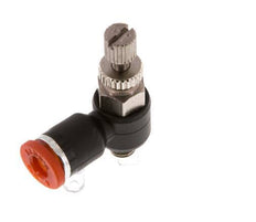 Durchflussregelung Schalldämpfer Meter-In Winkel 4 mm - M5 Messing/PA 66