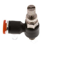 Durchflussregelung Schalldämpfer Meter-In Winkel 4 mm - M5 Messing/PA 66